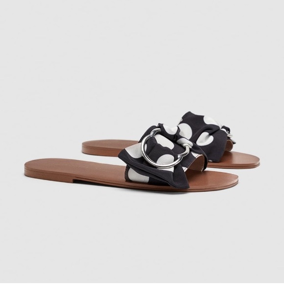 polka dot flat sandals